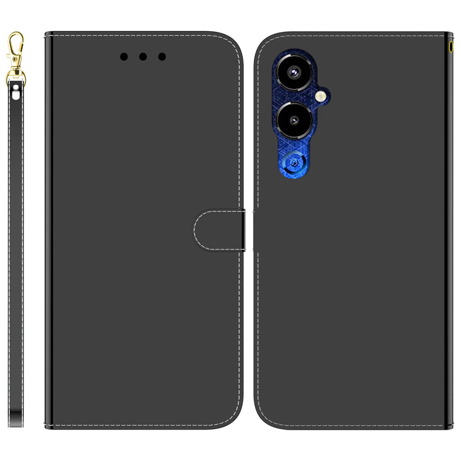 For Tecno Pova 4 Pro 4G Magnetic Clasp Stand Flip Phone Cover Mirror-like Surface PU Leather Wallet Phone Case with Strap For Tecno Pova 4 Pro 4G Magnetic Clasp Stand Flip Phone Cover Mirror-like Surface PU Leather Wallet Phone Case with Strap